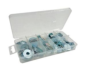 Bulk Hardware Bh06560 Assortiment de Penny Garde-boue réparation Rondelles dans une mallette de transport 10 compartiments.