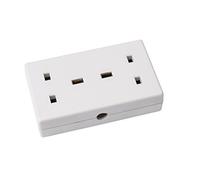 Bulk Hardware TM BH02610 Prise de rallonge double, Blanc
