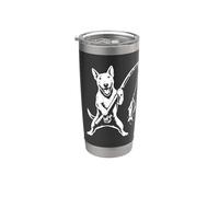 Bull Terrier anglais Sports Vintage Dog Lover Gobelet isotherme en acier inoxydable double paroi