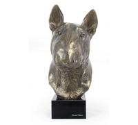 Bull Terrier - buste de chien, grande sculpture, tête de chien sur socle en pierre, décoration de bureau de la marque Art-Dog
