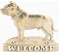 Bull terrier du Staffordshire - plaque de porte avec chien, plaque de bienvenue en laiton, plaque exceptionnelle avec l'inscription « Welcome » de la marque Art-Dog