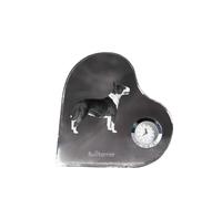 Bull Terrier - horloge en cristal avec photo de chien, étagères en forme de cœur avec horloge, horloge sur pied personnalisée de la marque Art-Dog