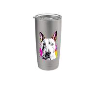 Bull Terrier Pop Art I Dog Lover I Splash Art Bull Terrier Gobelet isotherme en acier inoxydable double paroi