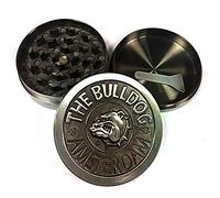 Bulldog Amsterdam Moulin à épices 40 mn 3 pièces en Aluminium Moulin à Herbes, Poivre et Tabac avec récipient à épices (Argent)