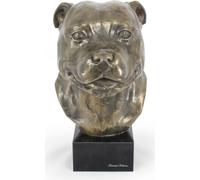 Bulldog du Staffordshire - buste de chien, grande sculpture, tête de chien sur socle en pierre, décoration de bureau de la marque Art-Dog