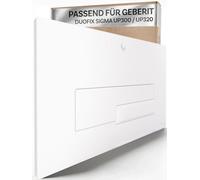 Bullseat Piano Plaque de poignée de WC Blanc mat I 2 niveaux de chasse I | Plaque de commande compatible avec les réservoirs encastrés Geberit Duofix Sigma UP300/UP320, 12 cm I Dual Flush I sans