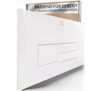 Bullseat Piano Plaque de poignée de WC blanche I 2 niveaux de chasse I avec | Plaque de commande compatible avec les réservoirs encastrés Geberit Duofix Sigma UP300/UP320, 12 cm, Dual Flush