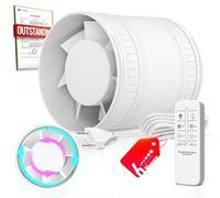 BUMSOU Ventilateur de Conduit Bidirectionnel, 6 Vitesses, Télécommande - Ventilateur Silencieux Puissant avec Protection Contre la Surchauffe, VMC Salle de Bain WC Serre Tente, Extracteur d'air 100mm