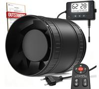 BUMSOU Ventilateur Extracteur d'air Hygroréglable Thermoréglable Minuterie - 6 Vitesses avec Protection Contre la Surchauffe, Silencieux Ventilateur de Conduit, VMC Salle de Bain Keller Zelt 100 mm