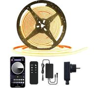 BUNACET Ruban LED COB Extérieur 6M 3000K Blanc Chaud Bande IP67 24V | LED Étanche avec Application et Télécommande,Dimmable,Minuterie,Éclairage pour Jardin,Salle de Bain,Camping-Car, Piscine