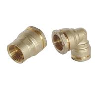 Bundle de Raccords en Laiton SOMATHERM FOR YOU - Droit Femelle 3/4" et Coudé Égal pour Tube PE Ø25 mm - Résistants jusqu'à 20 bars, Température -10° à +80°C, Joint Torique EPDM, Norme ACS
