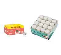 Bundle of Bolsius - Lot de 240 bougies chauffe-plat - 6 heures- Blanc - + Bolsius Lot de 48 bougies à thé en forme de cups transparents - Longue durée de combustion - 8 heures