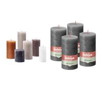 Bundle of Bolsius - Rustic Candle Coffret cadeau New Neutrals - Neutres Boîte de 6 bougies + Bolsius - Lot de 4 bougies pilier rustiques - anthracite - 13 x 7 cm - Durée de combustion : 60 heures