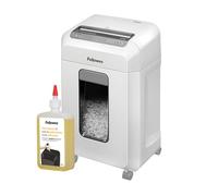 Bundle of Fellowes 12Ms Destructeur de Papier 12 Feuilles, Destructeur De Documents Coupe-Mini,30 Minutes, Sécurité DIN P4, Blanc, Exclusivité Amazon + Fellowes Huile Pour Destructeur De Papier, 355ml