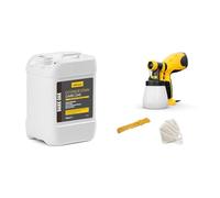 Bundle of WAGNER lasure colorée pour l’extérieur DARK OAK+Wagner Pistolet à peinture W 100 Wood&Metal Sprayer pour vernis et lasures à l'intérieur et l'extérieur, 5 m²-12 min, réservoir de 800 ml