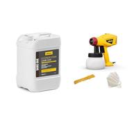Bundle of WAGNER lasure colorée pour l’extérieur DARK OAK + WAGNER Pistolet à peinture W 125 Wood&Metal Sprayer pour vernis et lasures en l'intérieur et l'extérieur, 5 m²-10 min, Yellow, Noir, Rouge