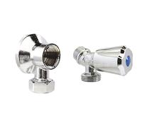 Bundle SOMATHERM FOR YOU - Applique murale pour robinet de machine à laver avec écrou collet battu Ø14mm et robinet standard à clapet, laiton chromé, installation facile, norme ACS