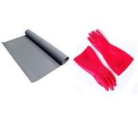 Bundle VDE Gant d'électricien avec tapis en caoutchouc 1qm Tapis d'isolation électrique