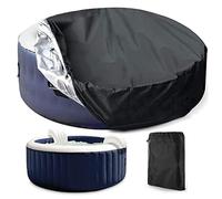 BuNiq Bache Spa Gonflable, Couverture Piscine Ronde Imperméable Noir 210x90cm