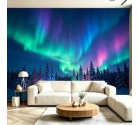 Buohwiwe Papier Peint Panoramique Ciel Étoilé Mural 430x300 cm 3D Papier Peint Intisse Scène de Neige Fresque Murale Chambre Coucher Salon Décoration Photo Poster Geant Murale M.4036