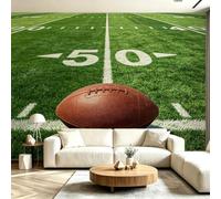 Buohwiwe Papier Peint Panoramique Football Américain Mural 350x256 cm 3D Papier Peint Intisse Thème du Rugby Fresque Murale Chambre Coucher Salon Décoration Photo Poster Geant Murale M.1537