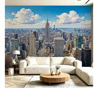 Buohwiwe Papier Peint Panoramique New York Mural 450x315 cm 3D Papier Peint Intisse Paysage Urbain Fresque Murale Chambre Coucher Salon Décoration Photo Poster Geant Murale w.9097
