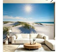 Buohwiwe Papier Peint Panoramique Plage et Mer Mural 400x280 cm 3D Papier Peint Intisse Paysage Marin Fresque Murale Chambre Coucher Salon Décoration Photo Poster Geant Murale M.3377