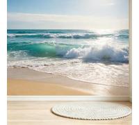 Buohwiwe Papier Peint Panoramique Plage Mural 450x315 cm | 3D Papier Peint Intisse Paysage Marin Fresque Murale Chambre Coucher Salon Décoration Photo Poster Geant Murale