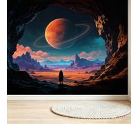 Buohwiwe Papier Peint Panoramique Style Science-Fiction Mural 200x140 cm | 3D Papier Peint Intisse Voie Lactée Fresque Murale Chambre Coucher Salon Décoration Photo Poster Geant Murale