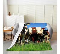 Buohwiwe Plaid Couverture Polaire 130x150 Vache Laitière 3D Couverture Animaux de La Ferme Flanelle en Microfibre lit Jeté de Canapé Couvertures et Plaids Grand Chaud et Doux en Peluche 1983Y