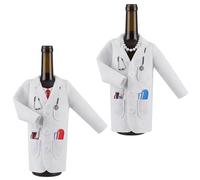 BUOSHUO 2 Pièces Sac à Vin en Feutre pour Infirmière,Emballage Bouteille,Décoration pour Bouteille de Vin avec Seringue, Flacon de Comprimés et Mini-Dossier Médical