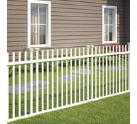 Burbank Zippity Kit de clôture sans creusement, 2 panneaux de clôture en vinyle blanc pour cour, clôture temporaire pour jardin, clôture à poser soi-même ZP19057 104,1 x 111,8 cm (H x l)