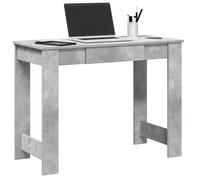 vidaXL Bureau gris béton 100x45x75 cm bois d'ingénierie, bureau d'ordinateur, bureau debout, bureau avec rangement, bureau d'étude