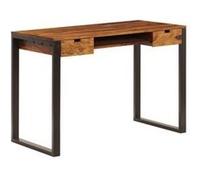 Bureau 110x55x78 cm bois solide de sesham acier Bois G