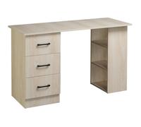 Bureau informatique table multi-fonctions 3 tiroirs 2 étagères dim. 120L x 49l x 72H cm MDF aspect bois