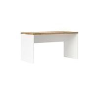 Bureau 160cm blanc laqué brillant plateau aspect bois finition Cadiz - GENIUS - ALTOBUY Blanc
