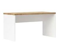 Bureau 160cm blanc laqué brillant plateau aspect bois finition Cadiz - GENIUS - ALTOBUY Blanc