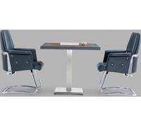 Bureau 3 pièces table salle d'attente fauteuil 2x fauteuil cuir bois