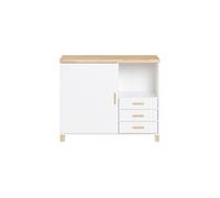 SoBuy ASK07-WN Caisson de Bureau, Support Imprimante, Organiseur Bureau, Meuble de Rangement Bureau avec Tiroirs, - 90x45x75 cm