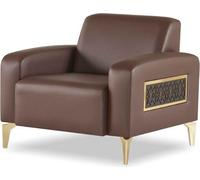 Bureau 4 pièces 2x 2 places avec 2x fauteuils Marron Unicolore Moderne