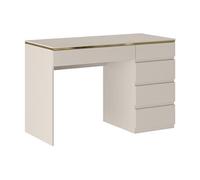 Bureau - 5 tiroirs - Beige et doré - VUKIA