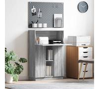vidaXL Bureau blanc 71,5×31,5×106,5 cm – Bois d'ingénierie, compact, étagères, style minimaliste