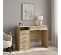 Bureau Amor Dmora, en Bois Noble Chêne Marron 48.5x109.3x75.6h cm