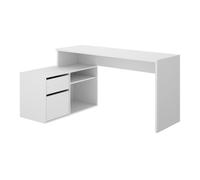 Bureau angulaire coloris blanc - Longueur 139 x Profondeur 92 x Hauteur 75 cm