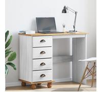 vidaXL Bureau d'écriture avec tiroir ASKIM Blanc 95 x 40 x 75 cm, Bureau Moderne, mobilier de Bureau élégant, Espace Travail Ergonomique, Table stylée pour la Maison et Les étudiants