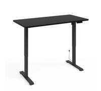 Bureau assis-debout bimotion 140 x 70 cm - piètement noir mat, plateau noir mat