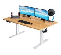 Bureau assis debout électrique - COMHOMA - 160x70 - Réglable 72-114 cm - Mémoire 2 hauteurs - Capacité 80 kg