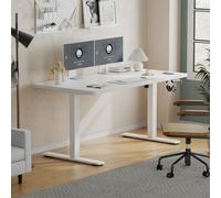 Bureau assis-debout électrique Devoko 140x60 cm, table réglable en hauteur avec chargeur USB, rappel de sédentarité 140*60