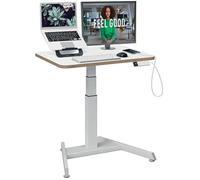 Leitz Bureau assis-debout électrique Ergo compact pliable 80×60 cm 20 kg Blanc