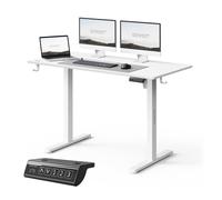 Bureau Assis Debout Électrique - SENSE7 - NOJO Light - 120 x 60 cm - Réglable en hauteur - Design scandinave - Blanc